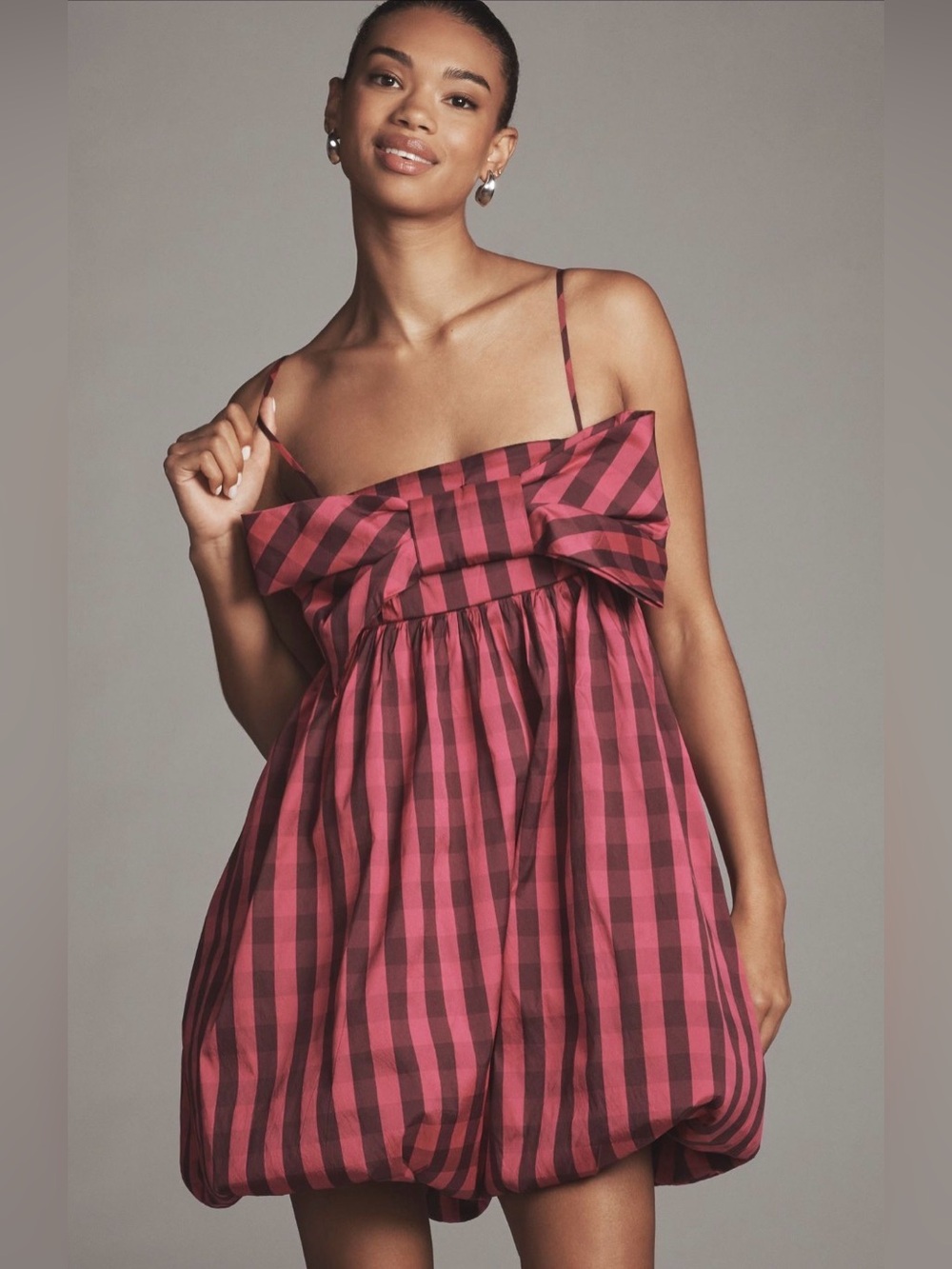 Maeve Bow Bubble Fit & Flare Mini Dress